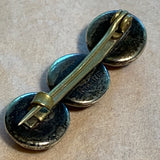 Vintage Sterling Brooch, 3 Opal Glass Stones