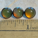 Vintage Sterling Brooch, 3 Opal Glass Stones