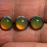 Vintage Sterling Brooch, 3 Opal Glass Stones