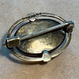 Vintage Sterling Brooch, Opal Glass Stone