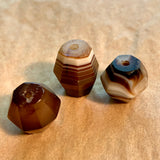 Three Antique Idar-Oberstein Banded Agate Beads
