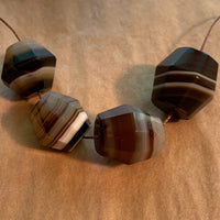 Antique Idar-Oberstein Banded Agate Beads