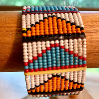 Antique Beaded Wide Bangle, Masai