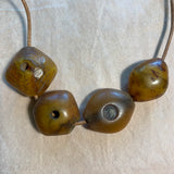 4 German Resin Amber Beads