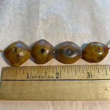 4 German Resin Amber Beads