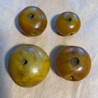 4 Round German Resin Amber Beads