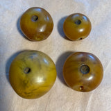 4 Round German Resin Amber Beads