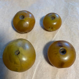 4 Round German Resin Amber Beads