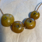 4 Round German Resin Amber Beads