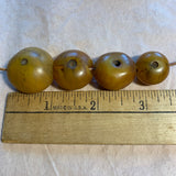 4 Round German Resin Amber Beads