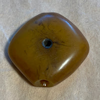 1 German Resin Amber Bead, Diamond Shape