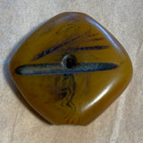 1 German Resin Amber Bead, Diamond Shape