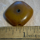1 German Resin Amber Bead, Diamond Shape