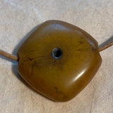 1 German Resin Amber Bead, Diamond Shape