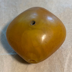 1 German Resin Amber Bead, Diamond Shape