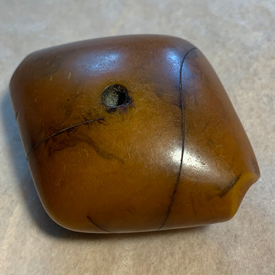 1 German Resin Amber Bead, Diamond Shape