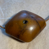 1 German Resin Amber Bead, Diamond Shape