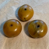 3 Mixed-Shape German Resin Amber Beads