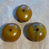 3 Mixed-Shape German Resin Amber Beads
