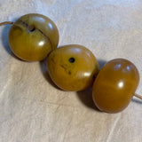 3 Mixed-Shape German Resin Amber Beads