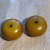 German Resin Amber Beads, Pair