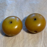 German Resin Amber Beads, Pair