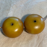 German Resin Amber Beads, Pair