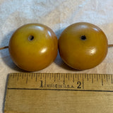German Resin Amber Beads, Pair