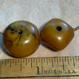 2 Mixed-Shape German Resin Amber Beads