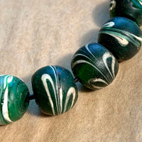 Fancy Green Feather Beads