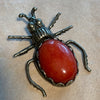 Vintage Coral Pendant, Beetle