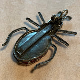 Vintage Coral Pendant, Beetle