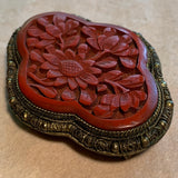 Carved Cinnabar Dress Clip