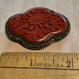 Carved Cinnabar Dress Clip