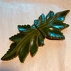 Carved Green Double Leaf Bakelite Buckle