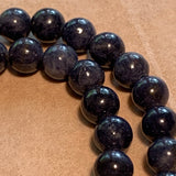 Blue Sapphire Beads, Pair