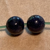 Blue Sapphire Beads, Pair