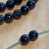 Blue Sapphire Beads, Pair