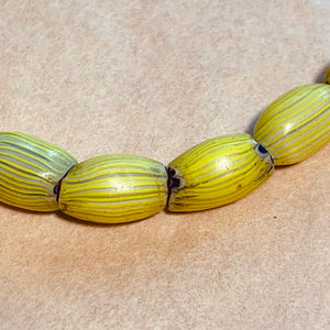 Onion Skin Yellow Watermelon Beads