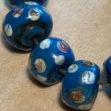 Venetian Blue Eye Beads, 9 Beads