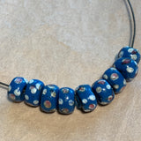 Venetian Blue Eye Beads, 9 Beads