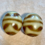 Pair of Vintage Agate Dzi Beads