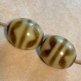 Pair of Vintage Agate Dzi Beads
