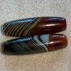 Pair of Striated Carnelian Beads
