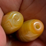 Pair of Striated Carnelian Beads
