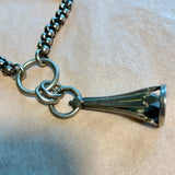 Vintage Silver Chain with 3 Large Charms