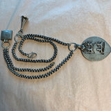 Vintage Silver Chain with 3 Large Charms