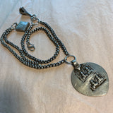 Vintage Silver Chain with 3 Large Charms