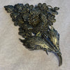 Vintage Silver Floral Pin with Gold Wash