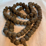 Antique 16mm Carved Fruit Pit Mala
